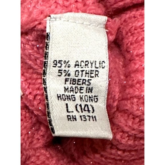 Christie Brooks Brand Pink Sweater Acrylic Blend Girl's Large (14) - Picture 6 of 9